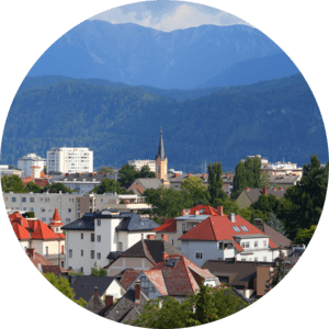 Klagenfurt, Austria Aerial View of Klagenfurt