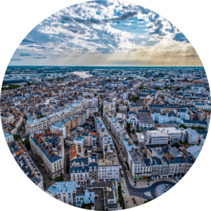 Nantes, France Aerial View of Nantes, France